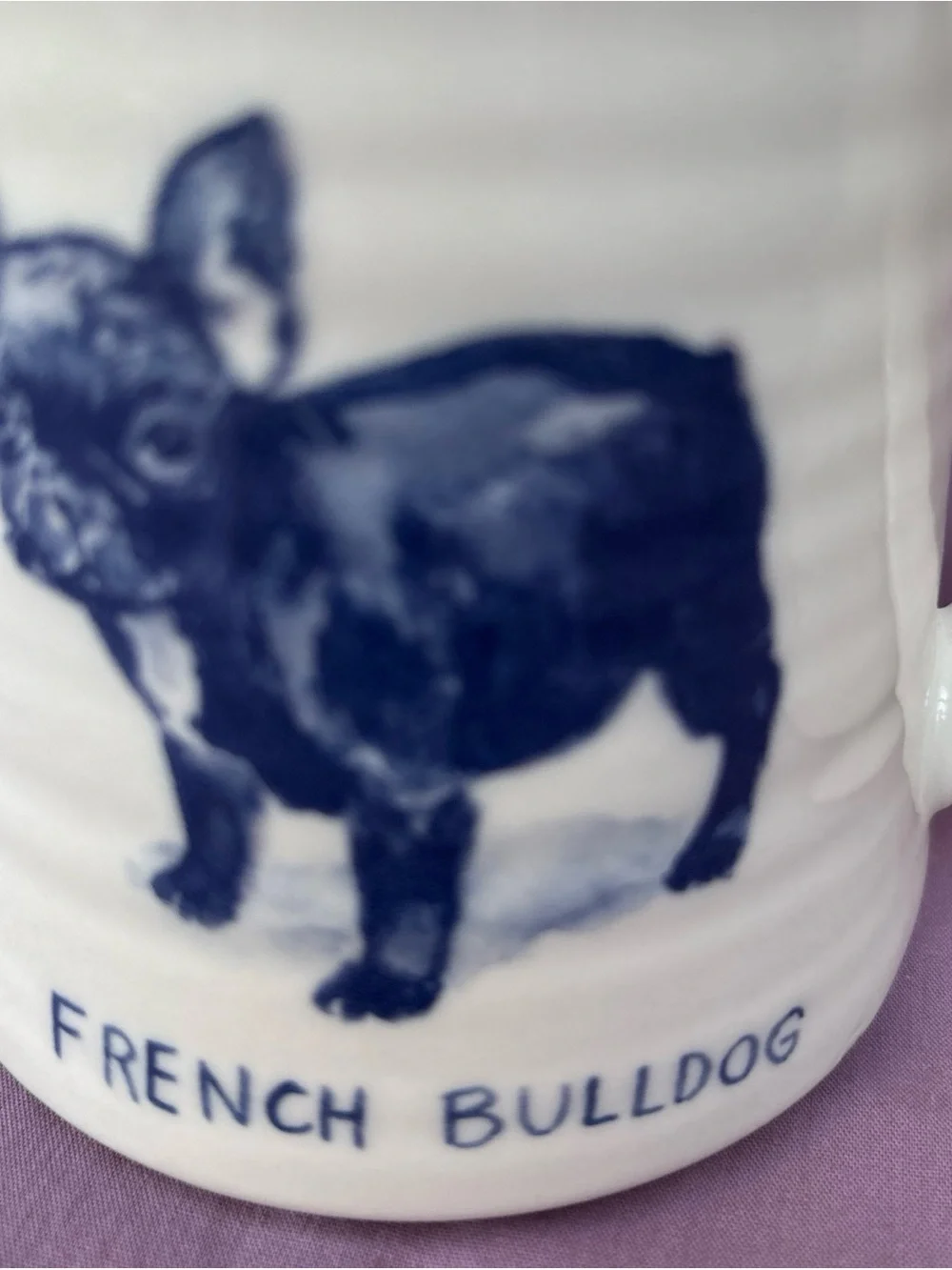 Anthropologie FRENCH BULLDOG Molly Hatch Ceramic Coffee set of 2 mugs 16 oz NWT